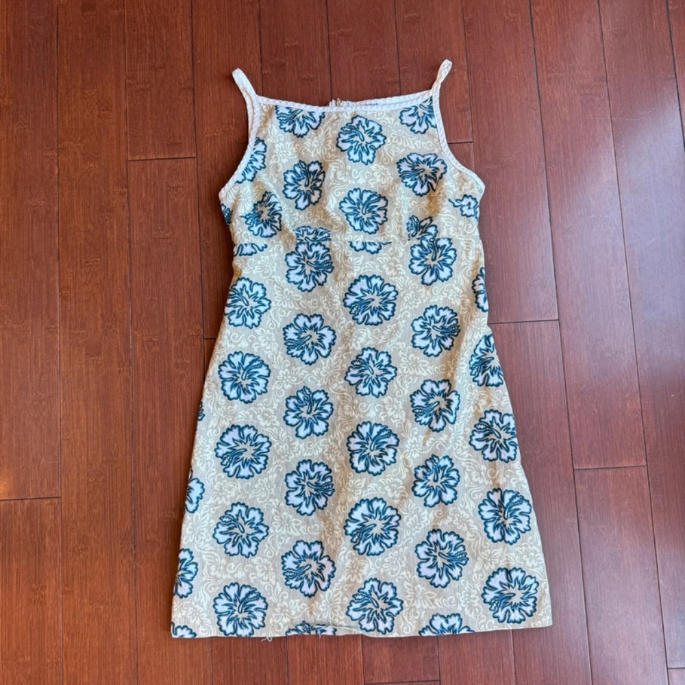 Rampage Blue and Cream Floral Mini Dress